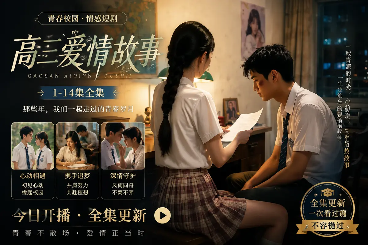 AI短剧《高三爱情故事》未删减全集在线观看 - 蓝光修复中字版资源下载 - 青春校园爱情免费观看